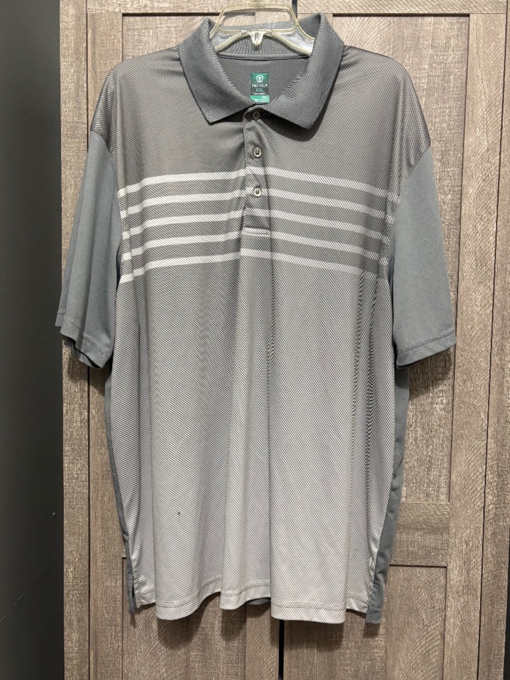 Men's Pro Tour gray and white golf shirt XXL